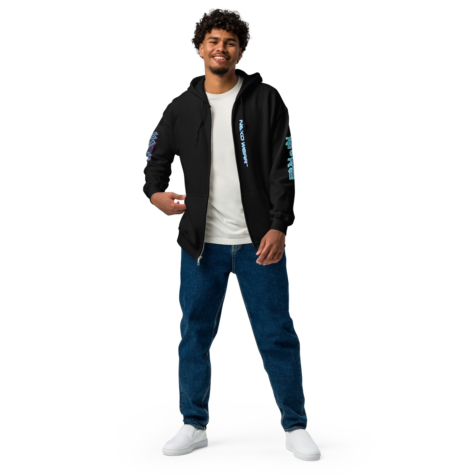 Shadow Neko Zip Hoodie — 夜の本能 / 影猫